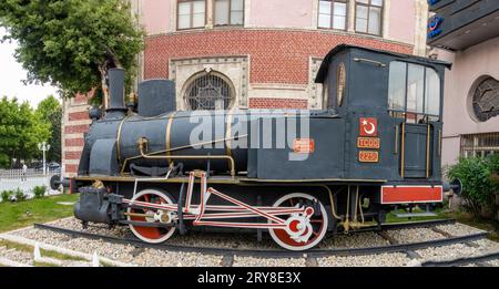 Türkei Istanbul Railway Museum. Artefakte, die mit den Eisenbahnen des Landes zusammenhängen, einschließlich Reliquien des Orient Express. Stockfoto