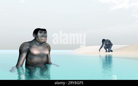 Homo Habilis - Menschliche Evolution Stockfoto