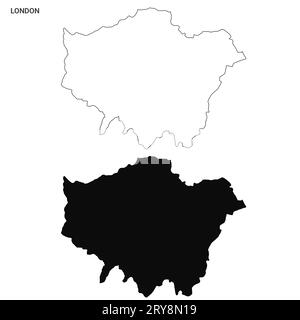 Greater London Administrative Map Set – unbeschriftete Bezirke oder Bezirke Stockfoto