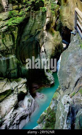 Blick auf die Lammerklamm-Schlucht bei Scheffau im Salzburger Land Stockfoto