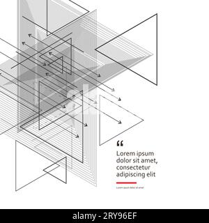 Abstraktes geometrisches Design. Technische Vorlagen Muster Formen Dekoration. Vektordreieckselement. Hintergrund der Präsentation moderner Technologien Stock Vektor