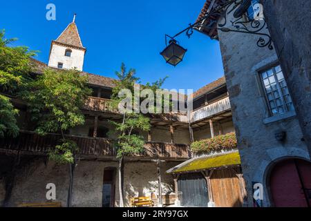 Schloss Gruyères in Epagny, Schweiz Stockfoto