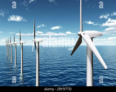 Offshore-Windpark Stockfoto