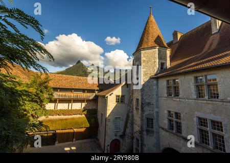 Schloss Gruyères in Epagny, Schweiz Stockfoto