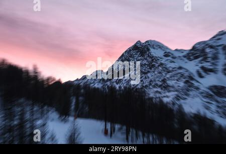 Sonnenuntergang in Cervinia Stockfoto