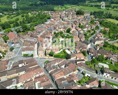 Belves Stadt Dordogne Frankreich, die Luftaufnahme Stockfoto