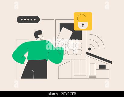 Abstrakte Konzeptdarstellung für Zutrittskontrollsysteme. Stock Vektor