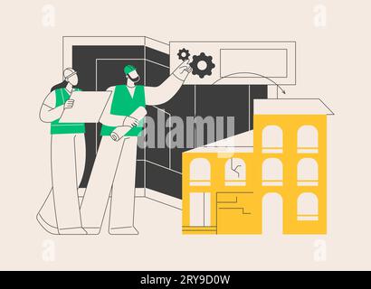 Altbauten Modernisierung abstrakte Konzept Vektor Illustration. Stock Vektor