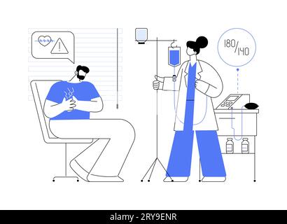 Hypertensive Krisenhilfe abstrakte Konzeptvektorillustration. Stock Vektor