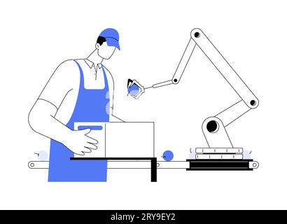 Abstrakte Konzeptvektorillustration für Roboter auswählen und platzieren. Stock Vektor