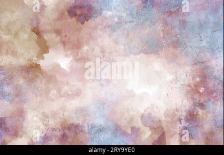 Künstlerisch weiche Wolke und Himmel mit Grunge-Papiertextur. Bunter strukturierter Hintergrund LEERES STRUKTURIERTES MUSTER, PLATZ FÜR TEXT. Entworfene Grunge-Papiertrommel Stockfoto