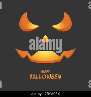 Happy Halloween Party Poster. Horror Kürbisgesicht. Unheimliches Kürbis-Poster-Design in sozialen Medien. Art Cover Horror Night. Oktober 31 Stock Vektor