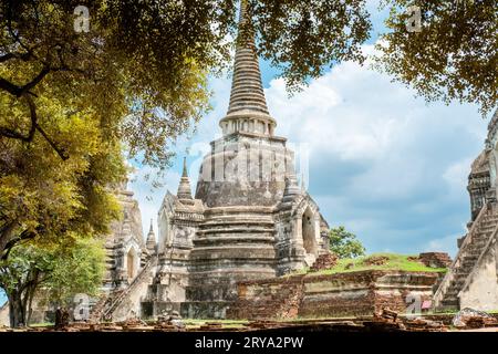 Ayutthaya, Thailand - 09 20 2023 : Wat Phra Si Sanphet ist einer der berühmten Tempel in der Provinz Phra Nakhon Si Ayutthaya, Thailand. Tempel in Phra Na Stockfoto