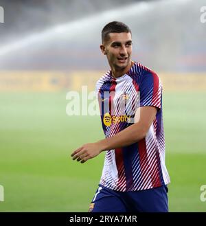 Sabadell, Barcelona, Spanien. September 2023 29. Barcelona Spanien 29.09.2023 Ferran Torres (FC Barcelona) spielt während der La Liga EA Sports zwischen dem FC Barcelona und Sevilla FC bei den Estadi Olimpic Lluis Companys am 29. September 2023 in Barcelona. (Bild: © Xavi Urgeles/ZUMA Press Wire) NUR REDAKTIONELLE VERWENDUNG! Nicht für kommerzielle ZWECKE! Stockfoto