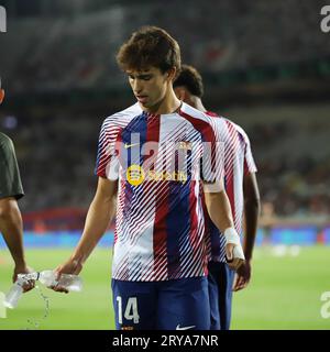 Sabadell, Barcelona, Spanien. September 2023 29. Barcelona Spanien 29.09.2023 Joao Felix (FC Barcelona) spielt während der La Liga EA Sports zwischen dem FC Barcelona und Sevilla FC bei den Estadi Olimpic Lluis Companys am 29. September 2023 in Barcelona. (Bild: © Xavi Urgeles/ZUMA Press Wire) NUR REDAKTIONELLE VERWENDUNG! Nicht für kommerzielle ZWECKE! Stockfoto