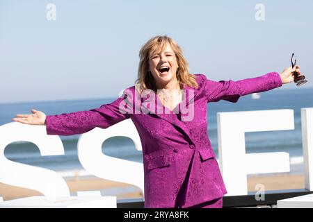 Donostia San Sebastian, Spanien. September 2023 28. Emma Suarez besucht La Ternura Photocall während des 71. San Sebastian International Film Festival im Kursaal Palace in Donostia/San Sebastian. Quelle: SOPA Images Limited/Alamy Live News Stockfoto