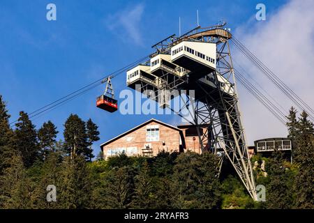 Goldbelt Tram - Mount Roberts Tramway im Zentrum von Juneau, Alaska, USA Stockfoto