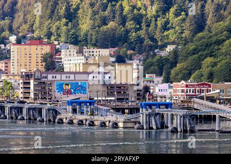 Blick auf das Stadtzentrum von Juneau, Alaska, USA Stockfoto