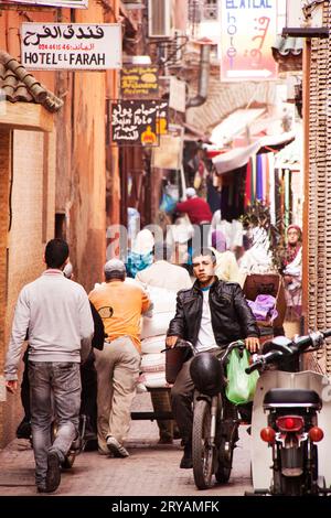 Die Straßen von Marrakesch in Marokko März 2012 Stockfoto