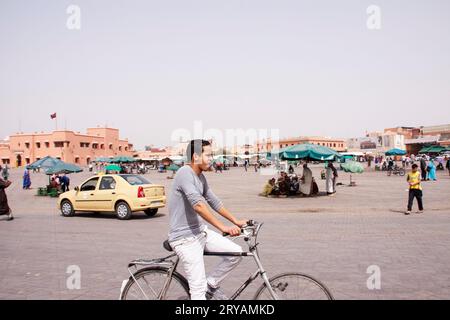 Blick auf den Platz Jemaa el-Fnaa Marrakesch Marokko März 2012 Stockfoto