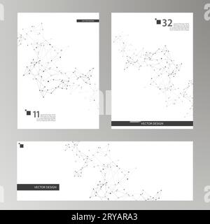 Abstrakte Moleküle – Broschürendesign. Verbinden Sie Punkte und Linien. Vektorabdeckung Stock Vektor