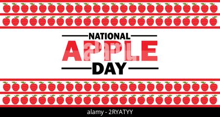 National Apfel Day Vektor Illustration. Urlaubskonzept. Vorlage für Hintergrund, Banner, Karte, Poster mit Textbeschriftung. Stock Vektor