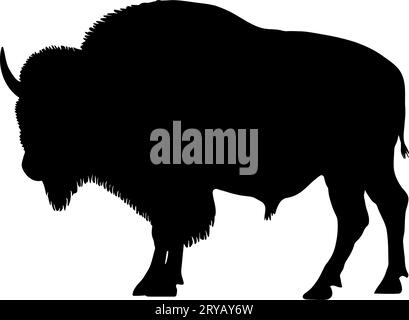 Bison-Büffel-Silhouette. Vektorillustration Stock Vektor