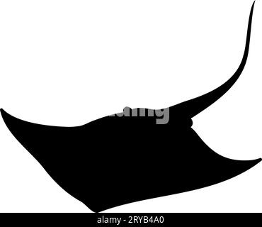 Stingray Manta ray Silhouette. Vektorillustration Stock Vektor