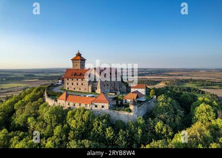 Veste Wachsenburg aus der Luft gesehen, Amt Wachsenburg, Thüringen, Deutschland Stockfoto