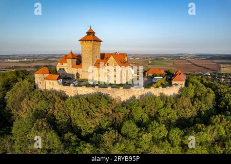 Veste Wachsenburg aus der Luft gesehen, Amt Wachsenburg, Thüringen, Deutschland Stockfoto