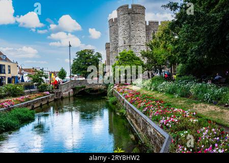 Canterbury,Kent,England,Großbritannien - 31. August 2022 : Blick auf River Stour in Westgate Gardens Stockfoto