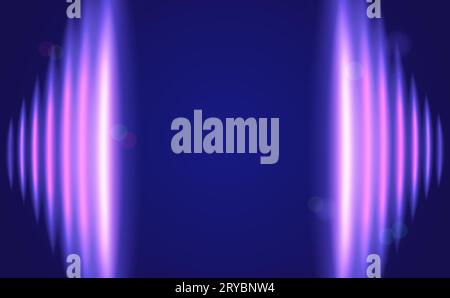 Abstrakter Vektor-Hintergrund mit Neonlichtern. Abstrakte futuristische Lichter. Stock Vektor