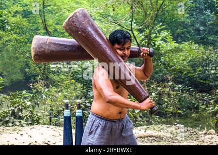 Traditioneller indischer Wrestler oder Pahelwan Stockfoto