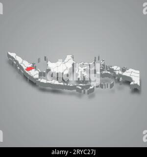 Lage der Provinz Jambi Indonesien 3D isometrische Karte Stock Vektor