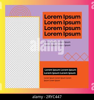 Bearbeitbare quadratische Banner. Instagram Post-Vorlage-Design. Facebook-Werbeaktion In Sozialen Medien Posten. Webwerbung. Verkauf Postdesign Premium Vektor Illustration Stock Vektor