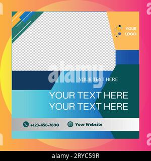 Bearbeitbare quadratische Banner. Instagram Post-Vorlage-Design. Facebook-Werbeaktion In Sozialen Medien Posten. Webwerbung. Verkauf Postdesign Premium Vektor Illustration Stock Vektor