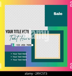 Bearbeitbare quadratische Banner. Instagram Post-Vorlage-Design. Facebook-Werbeaktion In Sozialen Medien Posten. Webwerbung. Verkauf Postdesign Premium Vektor Illustration Stock Vektor