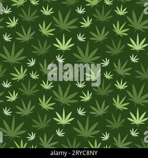 Cannabis, Marihuana, Ganja, Gras nahtlose Muster- Vektor-Illustration Stock Vektor