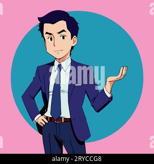 Geschäftsmann-Zeichentrickfigur. Geschäftsmann flache Design Vektor-Illustration Stock Vektor