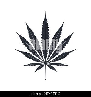 Cannabis llogo-Design. Marihuana-Silhouette-Symbol. Vektorillustration Stock Vektor