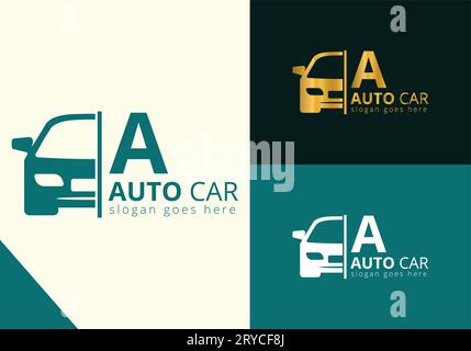 Design-Vorlage für „Letter A Car“-Logo, Vektor-Illustration Stock Vektor