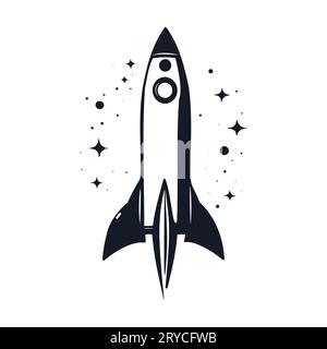 Raketenvektorsymbol, Space Ship Launch-Logo Stock Vektor