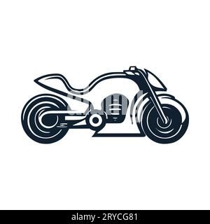 Straßenmotorrad, abstrakte Vektorsilhouette, Motorsport-Logo Stock Vektor