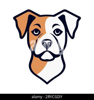 Hundegesicht Ikonenvektor, Happy Hündchen Kopf Silhouette Stock Vektor