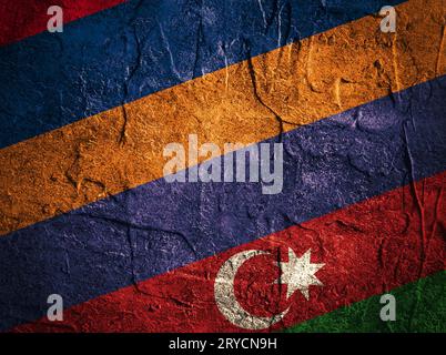 Politische Beziehungen zwischen Armenien und Aserbaidschan Stockfoto