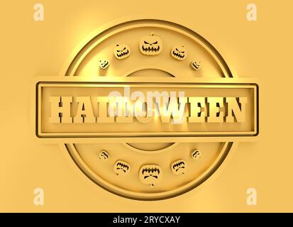 Gravierte Stempel mit Halloween-text Stockfoto