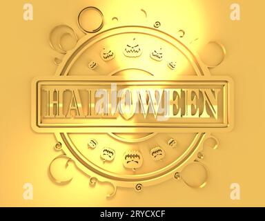 Gravierte Stempel mit Halloween-text Stockfoto