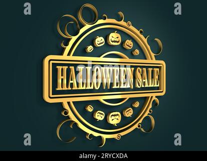 Gravierte Stempel mit Halloween Verkauf text Stockfoto