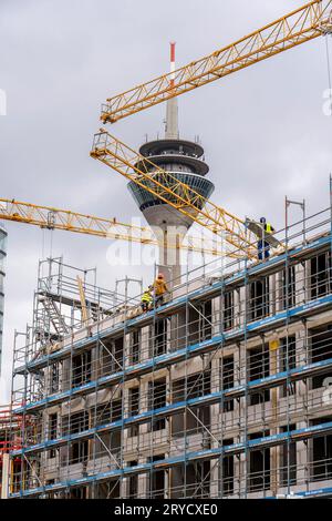 Großbaustelle, in Düsseldorf, Lorettoviertel, bau von Eigentumswohnungen, Rohbau, NRW, Deutschland Wohnungsbau *** Großbaustelle, in Düsseldorf, Lorettoviertel, Bau von Eigentumswohnungen, Rohbau, NRW, Germany Housing Construction Credit: Imago/Alamy Live News Stockfoto