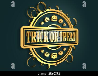 Gravierte Stempel mit Halloween-text Stockfoto